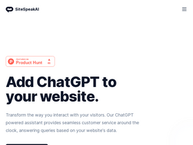 SiteSpeakAI - Automate customer support with AI-powered, custom-trained chatbots.