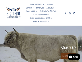 highlandgenetics.com homepage screenshot