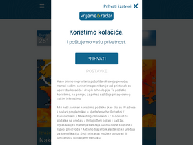'vrijemeradar.hr' screenshot
