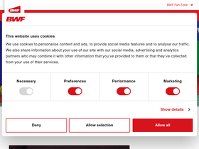 'system.bwfbadminton.com' screenshot