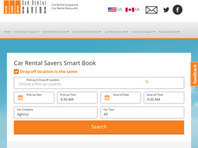'carrentalsavers.com' screenshot