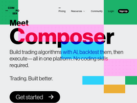Composer - AI-driven investing; no-code strategy creation, automated execution, community insights.