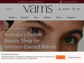 vamsbeauty.com homepage screenshot