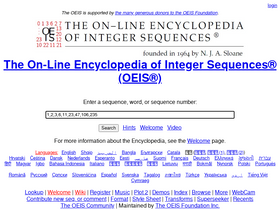 'oeis.org' screenshot