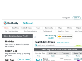 'saskatoongasprices.com' screenshot