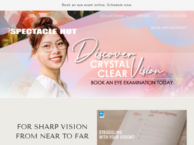 spectaclehut.com homepage screenshot