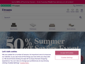 'dreams.co.uk' screenshot
