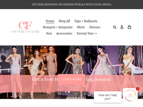 couturefactory.com homepage screenshot