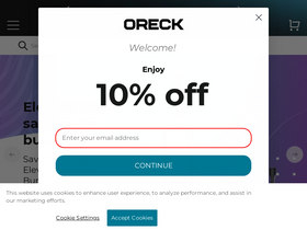 'oreck.com' screenshot