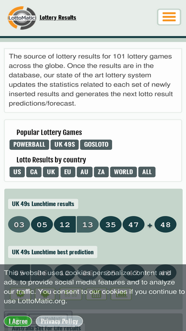 Lottomatic deals predictions lunchtime