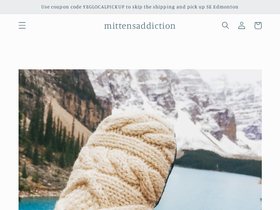 mittensaddiction.com homepage screenshot