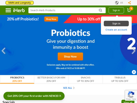 'iherb.co' screenshot