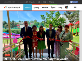 'bystricoviny.sk' screenshot