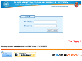 'nagpur.university' screenshot