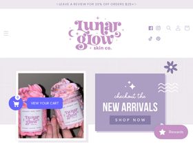 lunarglowskinco.com homepage screenshot