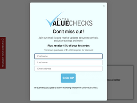 'extravaluechecks.com' screenshot