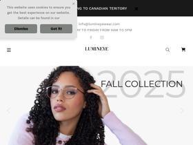 lumineyewear.com homepage screenshot