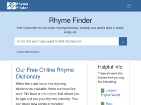 'rhymefinder.net' screenshot
