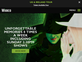 'wickedthemusical.co.uk' screenshot