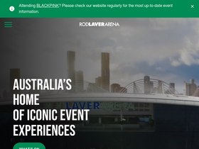 'rodlaverarena.com.au' screenshot