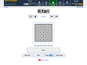 'puzzle-hitori.com' screenshot