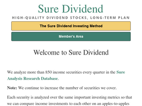 'suredividend.com' screenshot