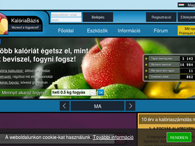 'kaloriabazis.hu' screenshot