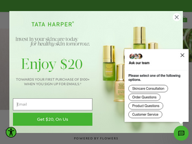 'tataharperskincare.com' screenshot