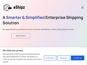 'eshipz.com' screenshot
