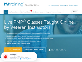 'pmtraining.com' screenshot