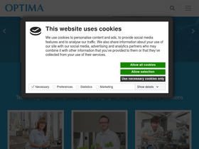 'optima-packaging.com' screenshot