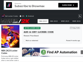 'lockercodes.com' screenshot
