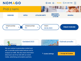 'nomago.si' screenshot