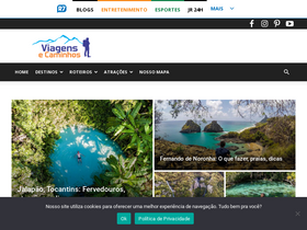 'viagensecaminhos.com' screenshot