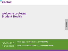 'aetnastudenthealth.com' screenshot