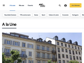 'arcinfo.ch' screenshot