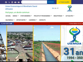 'uemoa.int' screenshot