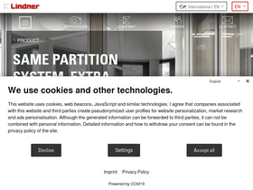'lindner-group.com' screenshot