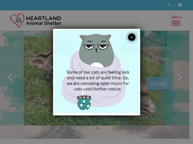 'heartlandanimalshelter.org' screenshot