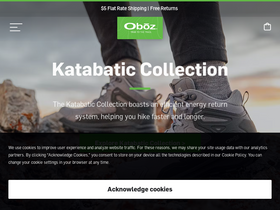 'obozfootwear.com' screenshot