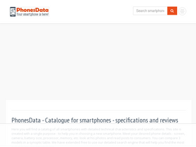 'phonesdata.com' screenshot