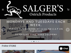 salgersostrichproducts.com homepage screenshot