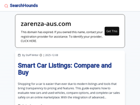 Zarenza Aus homepage screenshot