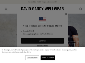 David Gandy Wellwear homepage screenshot