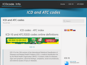 'icdcode.info' screenshot