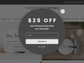 twentytwohome.com homepage screenshot