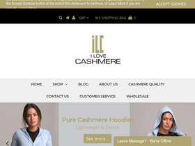 ilovecashmere.co.uk homepage screenshot