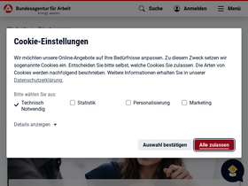 'arbeitsagentur.de' screenshot