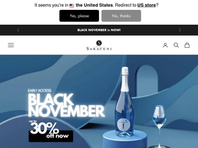 Saraceni Wines homepage screenshot