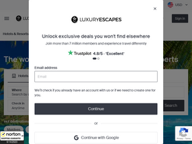 'luxuryescapes.com' screenshot